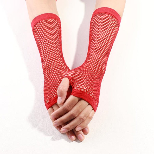 1 Pair  Neon Fishnet Fingerless Long Gloves Leg Arm Cuff Party Wear Fancy Dress for Women Sexy Beautiful Arm Warmer